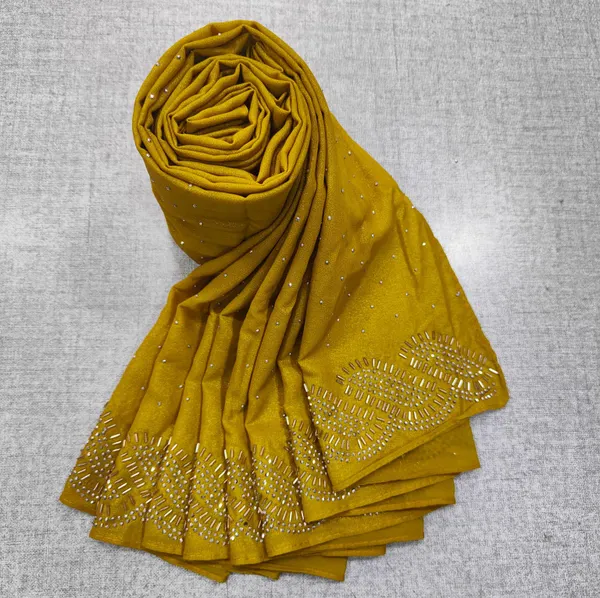 Shimmer Chiffon Hijab With Beads Work | HJ46